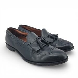 Allen Edmonds Tassel Loafers Mens 9.5 D Black Leather Wingtip Dress Shoes